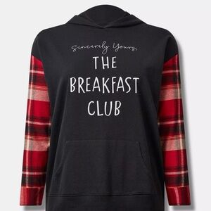 The Breakfast Club Cozy Fleece Flannel Hoodie 1X -plus size
